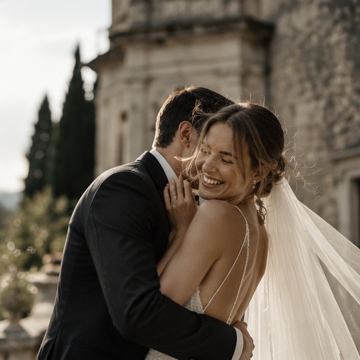 KI-Platzhalter: Porträt eines Hochzeitspaars